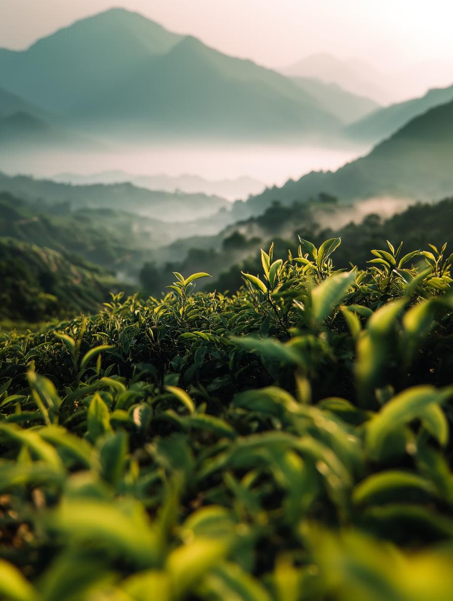 Mountain mist and tea atmosphere